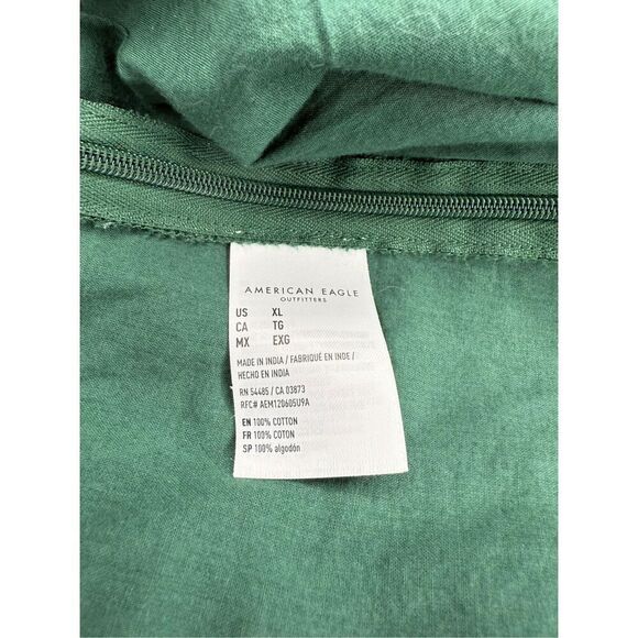 American Eagle Women’s XL Floral Slit Mini Skirt Green Lined Stretch - Picture 5 of 5